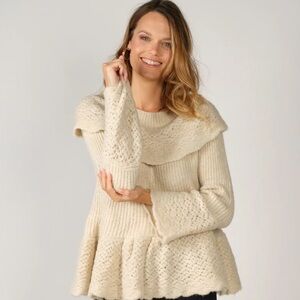 Chic Cream Women's Cowl Neck Sweater